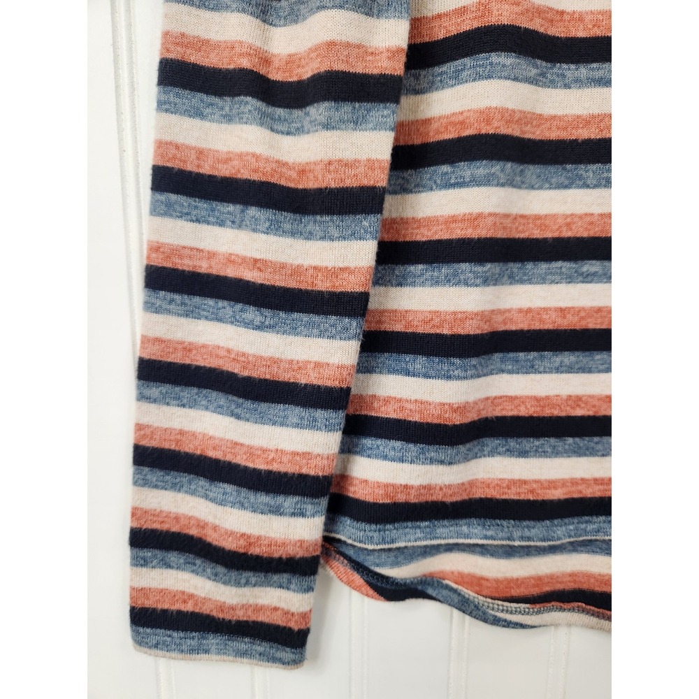 American Eagle Soft & Sexy Women Plush Striped Long Sleeve Top Blue Orange Small - Picture 5 of 9
